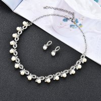 SET717 - Pearl Gem Necklace Two-Piece Jewellery set